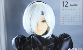 精灵人偶YOKO洋子COS机械纪元2B姐高清日历壁纸12月