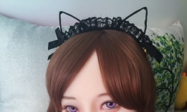 紫瞳黑猫，手机拍的试妆照