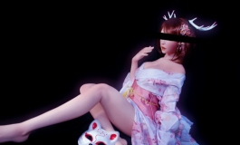 一米五白狐面鹿角和服少女~~即将发布!!
