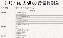 终极杀手——硅胶人偶QC质量检测单